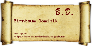 Birnbaum Dominik névjegykártya